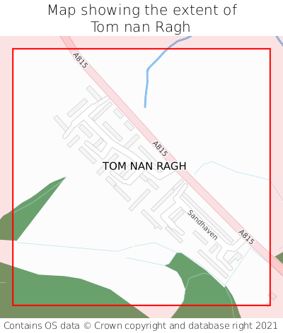 Map showing extent of Tom nan Ragh as bounding box