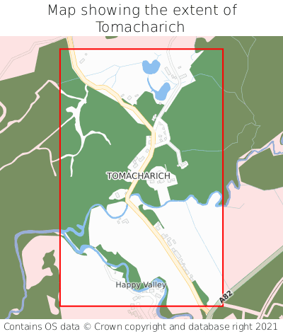 Map showing extent of Tomacharich as bounding box