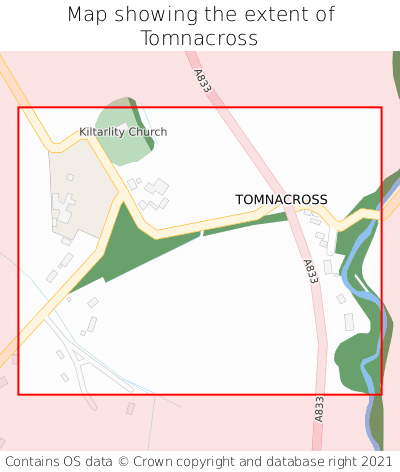 Map showing extent of Tomnacross as bounding box