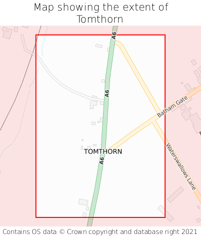 Map showing extent of Tomthorn as bounding box