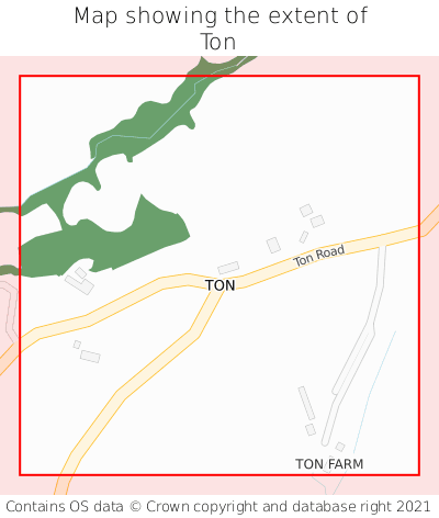 Map showing extent of Ton as bounding box