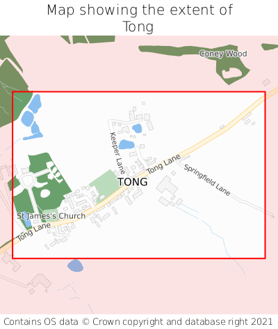 Map showing extent of Tong as bounding box