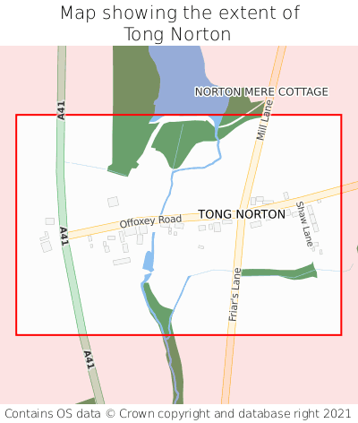 Map showing extent of Tong Norton as bounding box