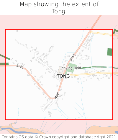 Map showing extent of Tong as bounding box
