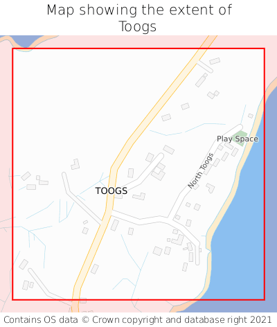 Map showing extent of Toogs as bounding box