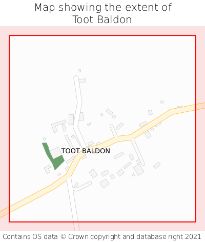 Map showing extent of Toot Baldon as bounding box