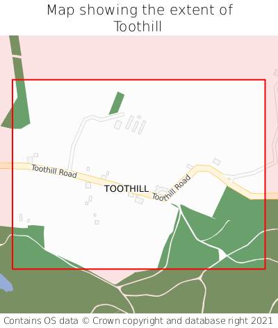 Map showing extent of Toothill as bounding box