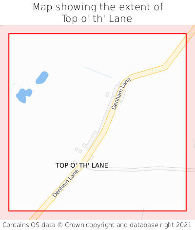 Map showing extent of Top o' th' Lane as bounding box