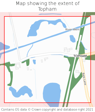 Map showing extent of Topham as bounding box