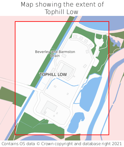 Map showing extent of Tophill Low as bounding box
