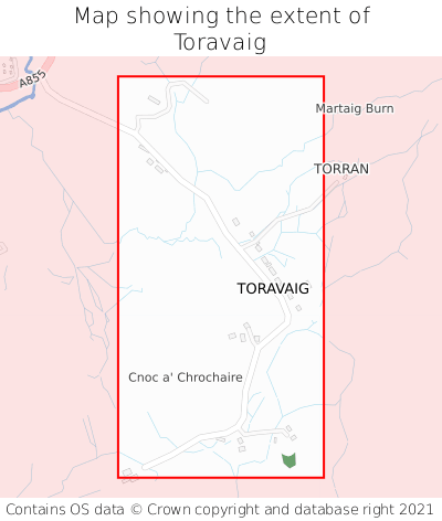 Map showing extent of Toravaig as bounding box
