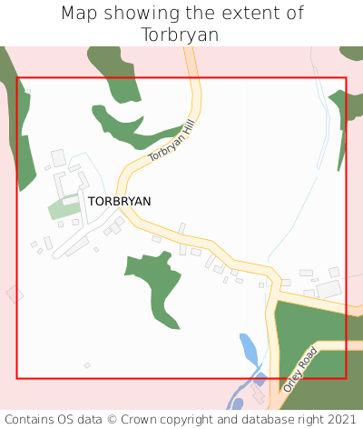 Map showing extent of Torbryan as bounding box