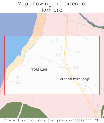 Map showing extent of Tormore as bounding box