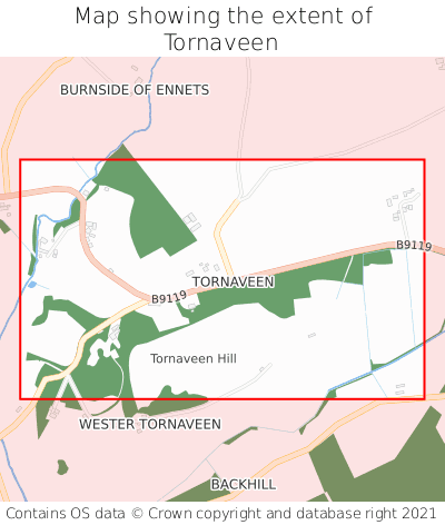 Map showing extent of Tornaveen as bounding box