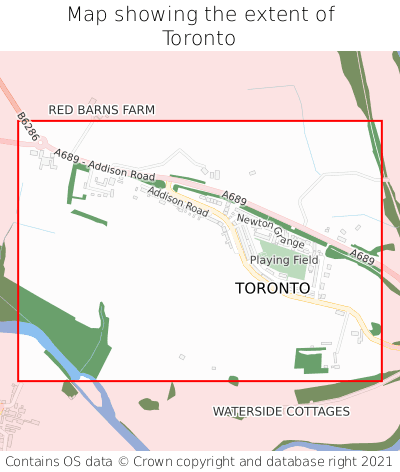 Map showing extent of Toronto as bounding box