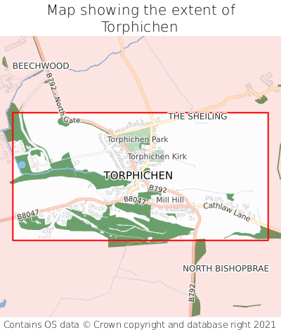 Map showing extent of Torphichen as bounding box