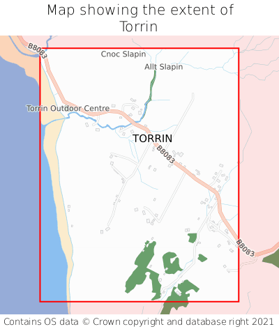 Map showing extent of Torrin as bounding box