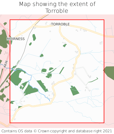 Map showing extent of Torroble as bounding box