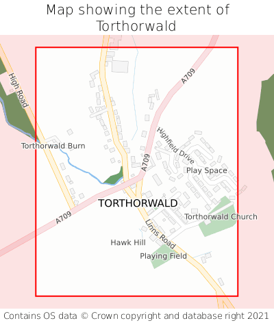 Map showing extent of Torthorwald as bounding box