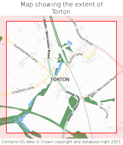Map showing extent of Torton as bounding box