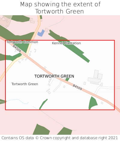 Map showing extent of Tortworth Green as bounding box