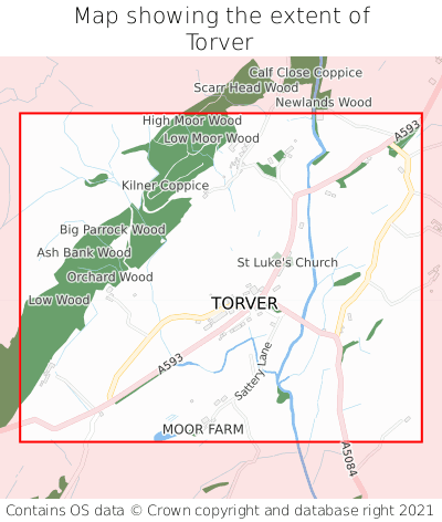 Map showing extent of Torver as bounding box