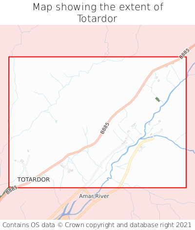 Map showing extent of Totardor as bounding box