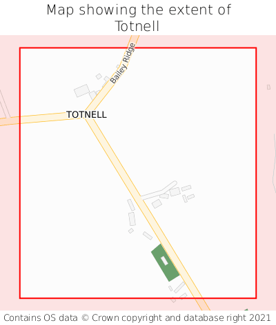 Map showing extent of Totnell as bounding box