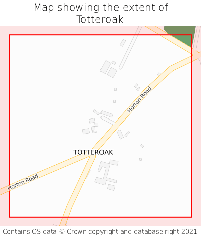 Map showing extent of Totteroak as bounding box