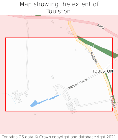 Map showing extent of Toulston as bounding box