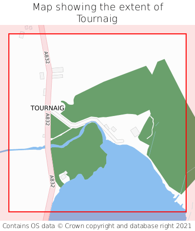 Map showing extent of Tournaig as bounding box