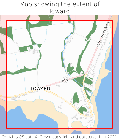 Map showing extent of Toward as bounding box