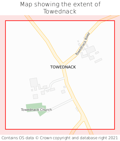 Map showing extent of Towednack as bounding box
