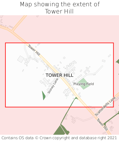 Map showing extent of Tower Hill as bounding box