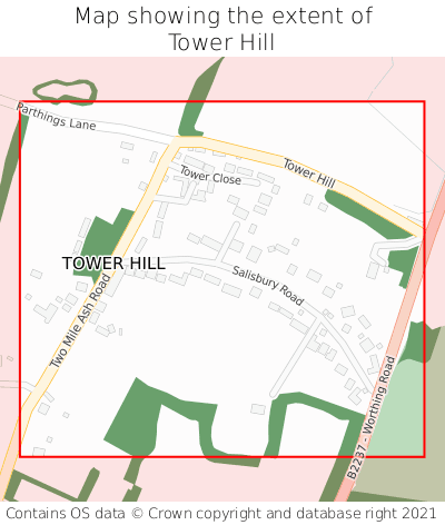 Map showing extent of Tower Hill as bounding box
