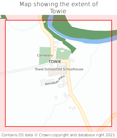 Map showing extent of Towie as bounding box