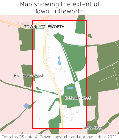 Map showing extent of Town Littleworth as bounding box