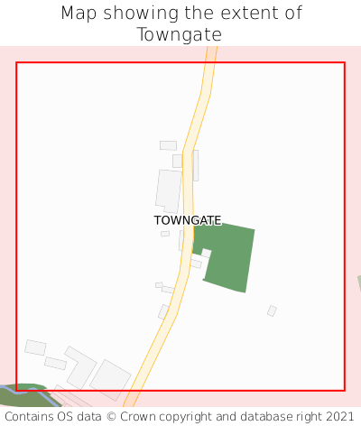 Map showing extent of Towngate as bounding box