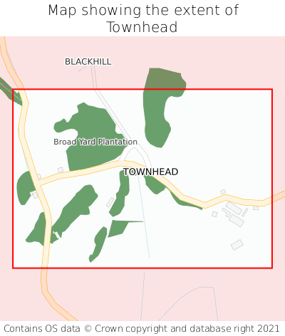 Map showing extent of Townhead as bounding box