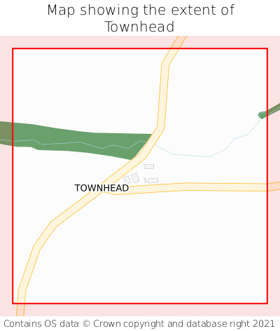 Map showing extent of Townhead as bounding box