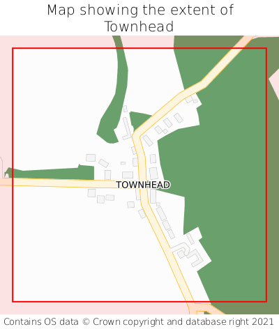 Map showing extent of Townhead as bounding box