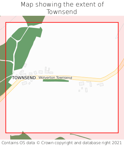 Map showing extent of Townsend as bounding box