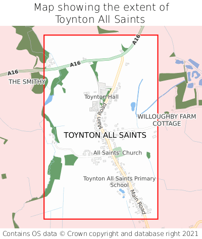 Map showing extent of Toynton All Saints as bounding box