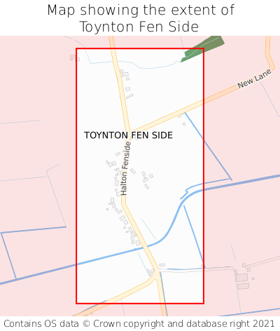 Map showing extent of Toynton Fen Side as bounding box