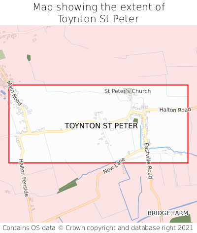 Map showing extent of Toynton St Peter as bounding box