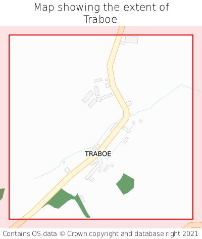 Map showing extent of Traboe as bounding box