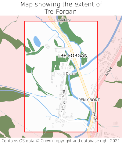 Map showing extent of Tre-Forgan as bounding box