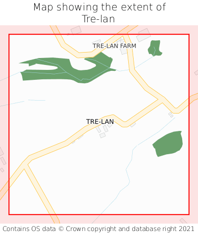 Map showing extent of Tre-lan as bounding box