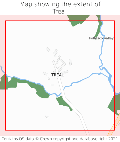 Map showing extent of Treal as bounding box