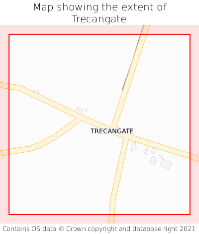 Map showing extent of Trecangate as bounding box